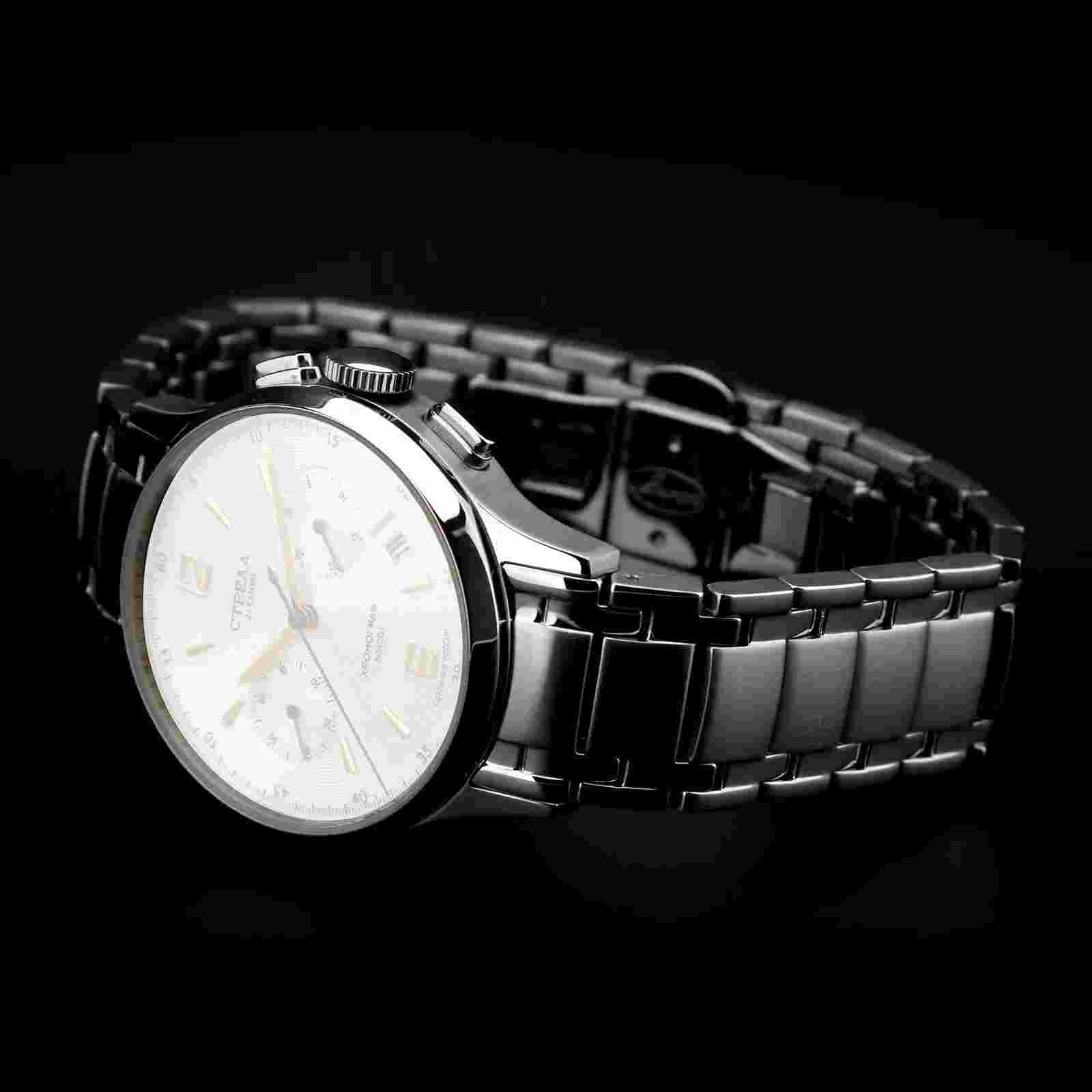 Strela Watch Strap 19 mm Solid Stainless Steel Gloss Matte Butterfly by Buran