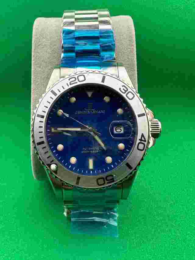 JEROME LEMARS Men’s 44MM Blue Dial Automatic Dive Watch - New Without Box