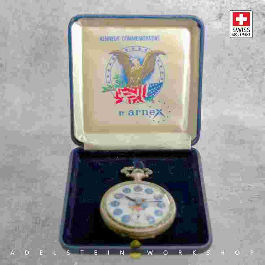 JFK RFK (Kennedy) Limited Edition Hand Engraved Pocket Watch # 2893