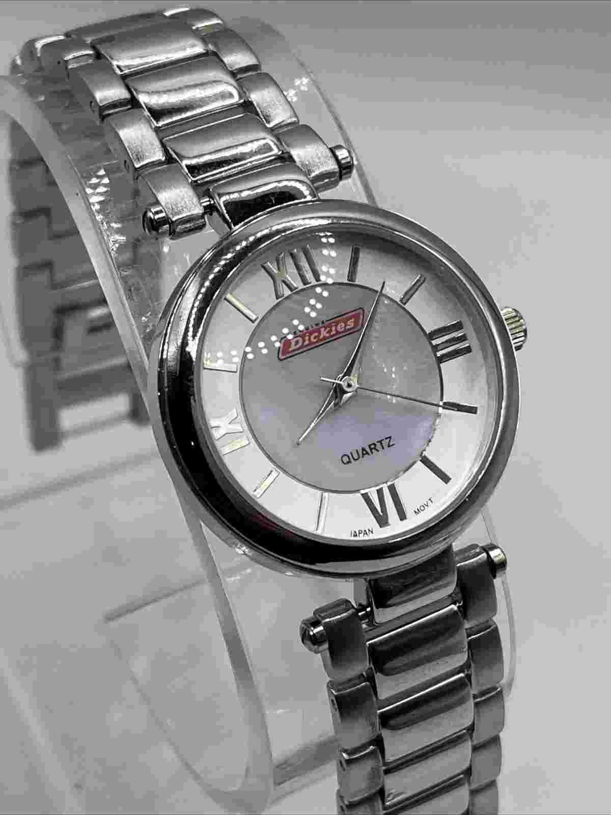 Dickies Women's Quartz Watch Silver Tone Band MZ Berger- New Battery
