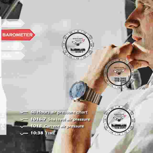 Pilot Watch Silicone Stainless Steel Waterproof Analog Digital Watches for Me...