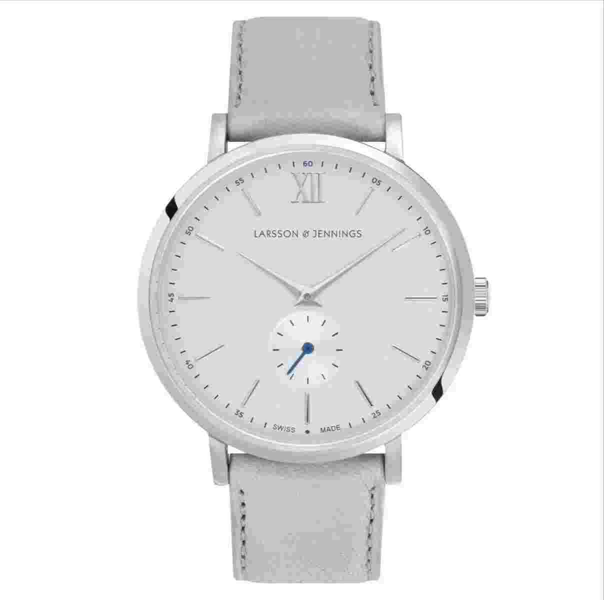 Larsson & Jennings Men's Lugano 38mm 18k gold plated Leather Strap Watch  #112