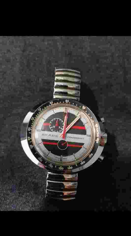 Sears Easy Rider Watch By Heuer Chronograph Rare Mechanical Bracelet For Repair