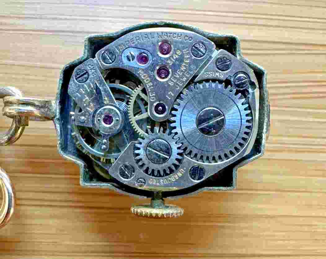 IMPERIAL NURSE WATCH PIN SWISS 17 JEWEL 10K ROLLED GOLD PLATE JMS MODEL 30 3149