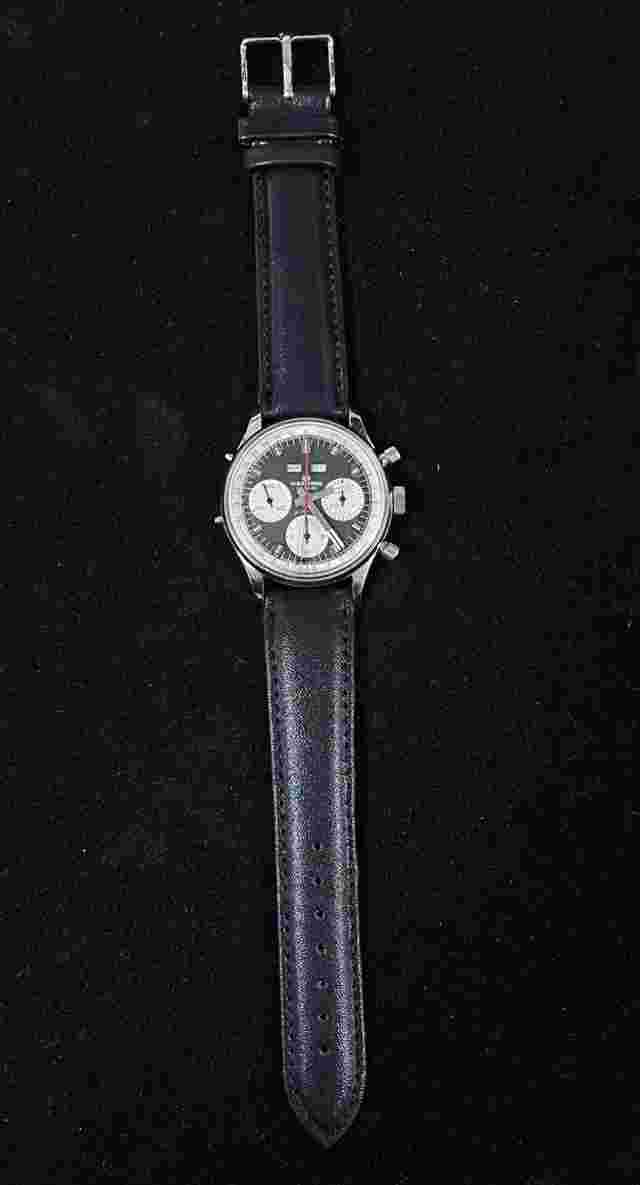 Wakmann 1309 Triple Date Calendar Chronograph Valjoux 723 Panda Dial 37mm Watch