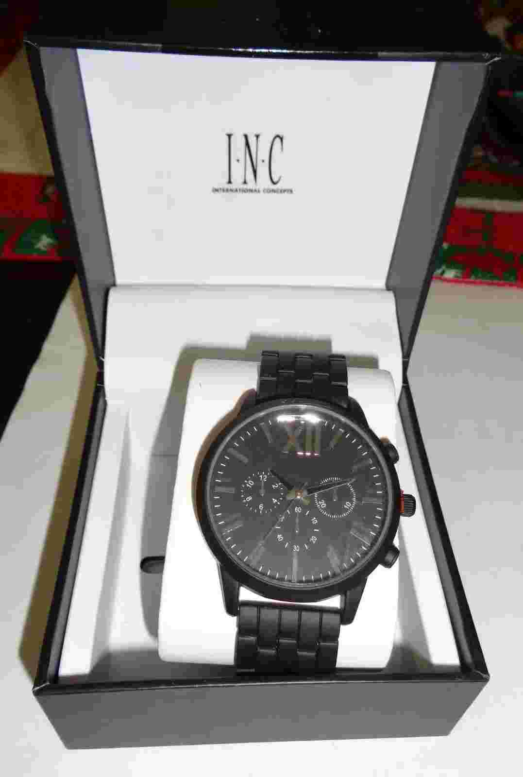 NEW BIG INC MENS WATCH BEAUTIFUL BLACK DESIGN NEW BATTERY