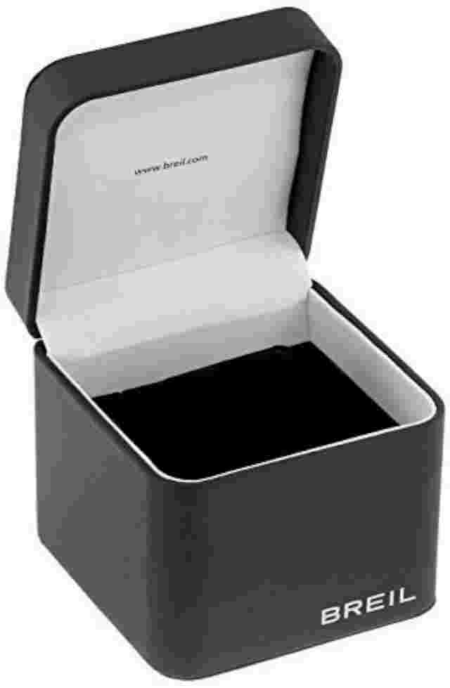 NEW Breil Milano TW1009 Womens Orchestra MOP Crystal Dial Black Leather SS Watch