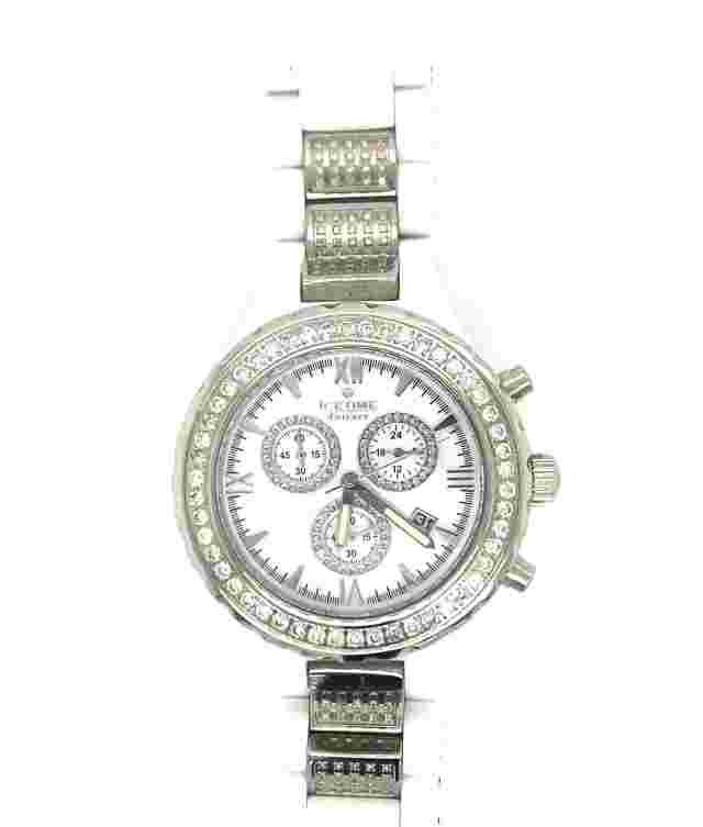 Icetime Internacional White Ceramic Case 1.5 ct Diamond Watch
