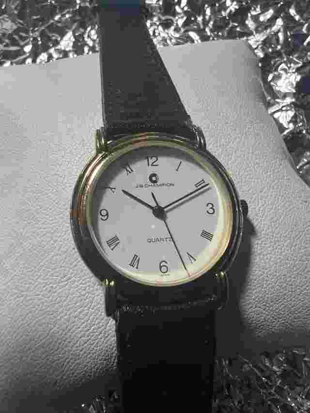 JB Champion Quartz ladies watch, White Face, Roman Number,31mm Case,BL/leather
