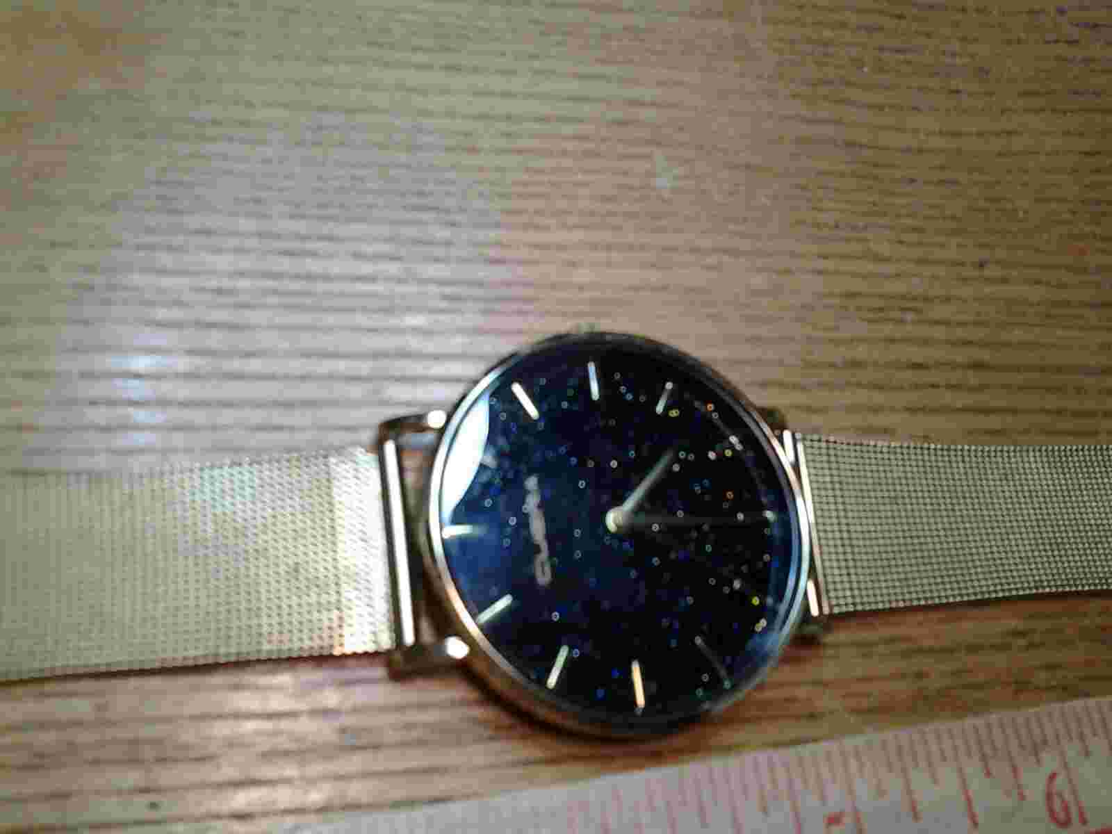 CUENA  Round Quartz-Watch Stainless Steel Mesh Band Watch