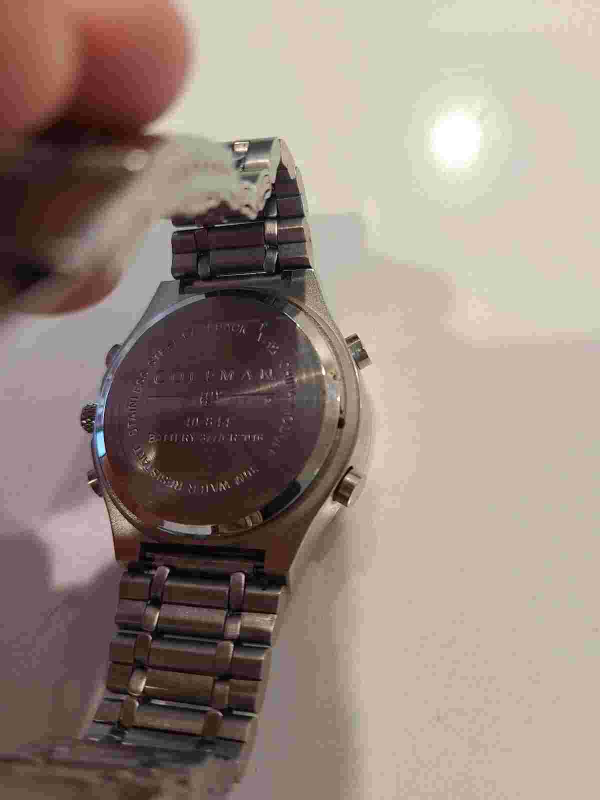 Coleman Men's Silver Tone Analog Digital 40-844 Day Date Multifunction Watch