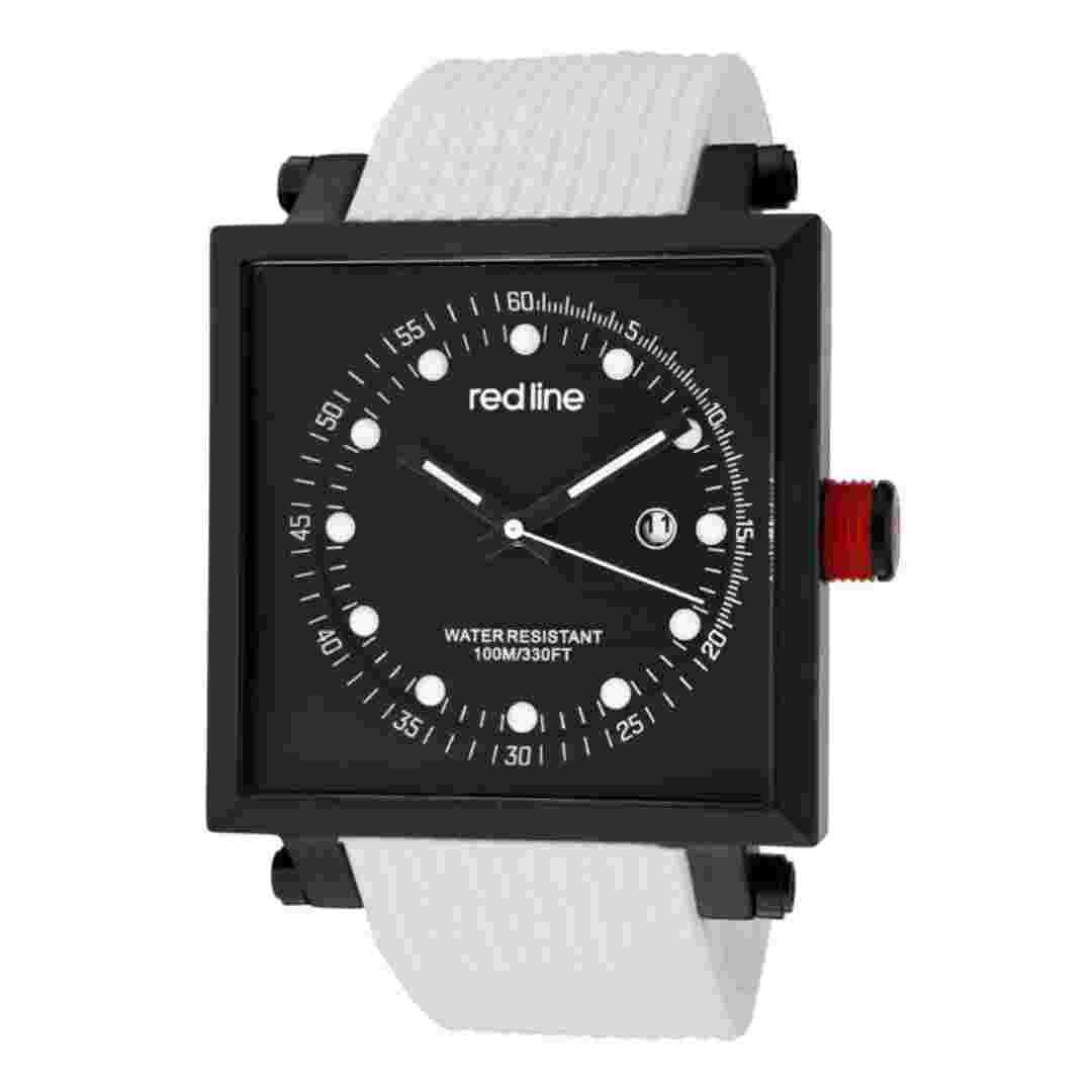 Red Line Compressor Black Dial Silicone  Strap Men's Watch RL-50035-BB-01-WA-WHT