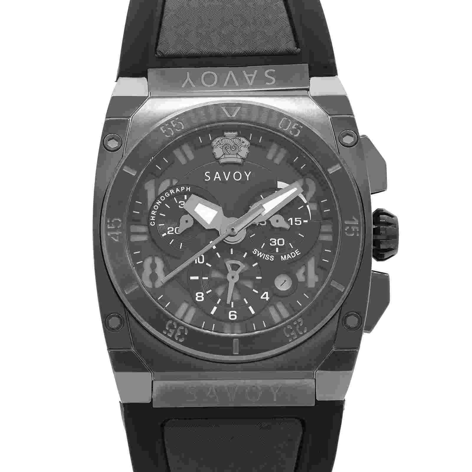 Savoy Midway Gunmetal Steel Chronograph Black Dial Mens Watch B7702C.02F.RB18