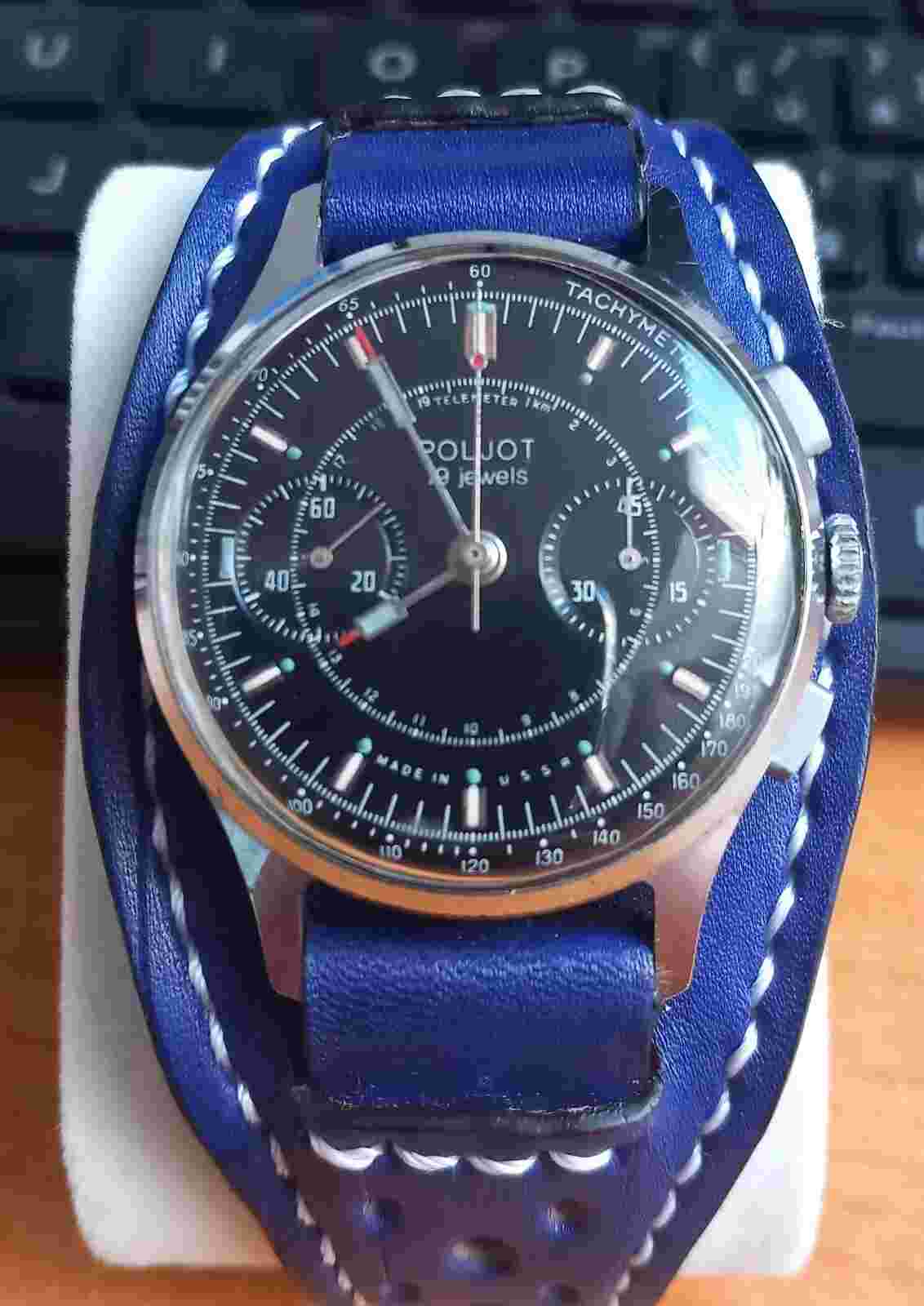 Vintage Soviet Watch Chronograph Poljot 3017 Shturmanskie Aviator USSR cccp