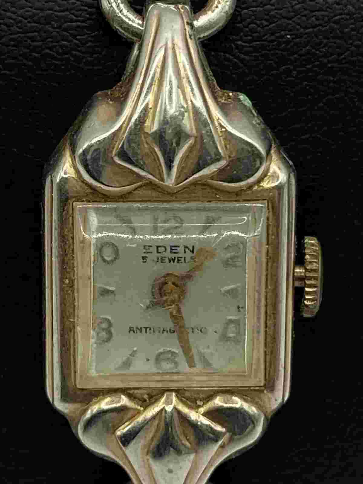 Vintage Eden 5 Jewels Antimagnetic Swiss Made Wristwatch 16.9mm Untested
