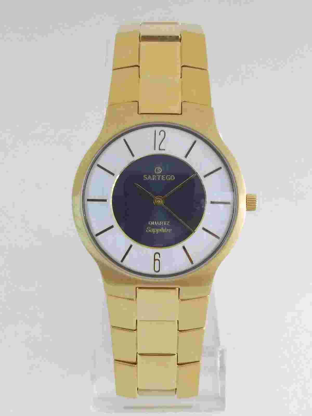 Sartego Seville quartz sapphire 50 meter Gold tone men's watch SVQ223
