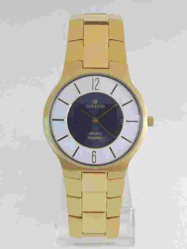 Sartego Seville quartz sapphire 50 meter Gold tone men's watch SVQ223