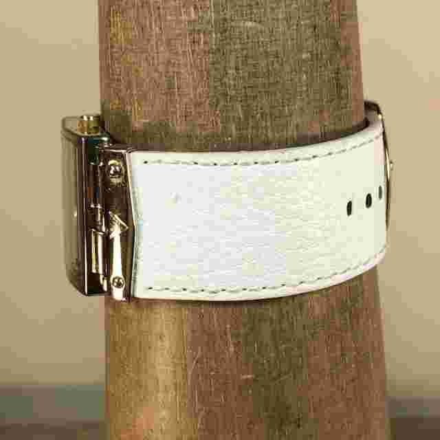 Callaway Golf Women FMDCY206 Silver Dial White Leather 32mm Quartz Watch 7 1/2"