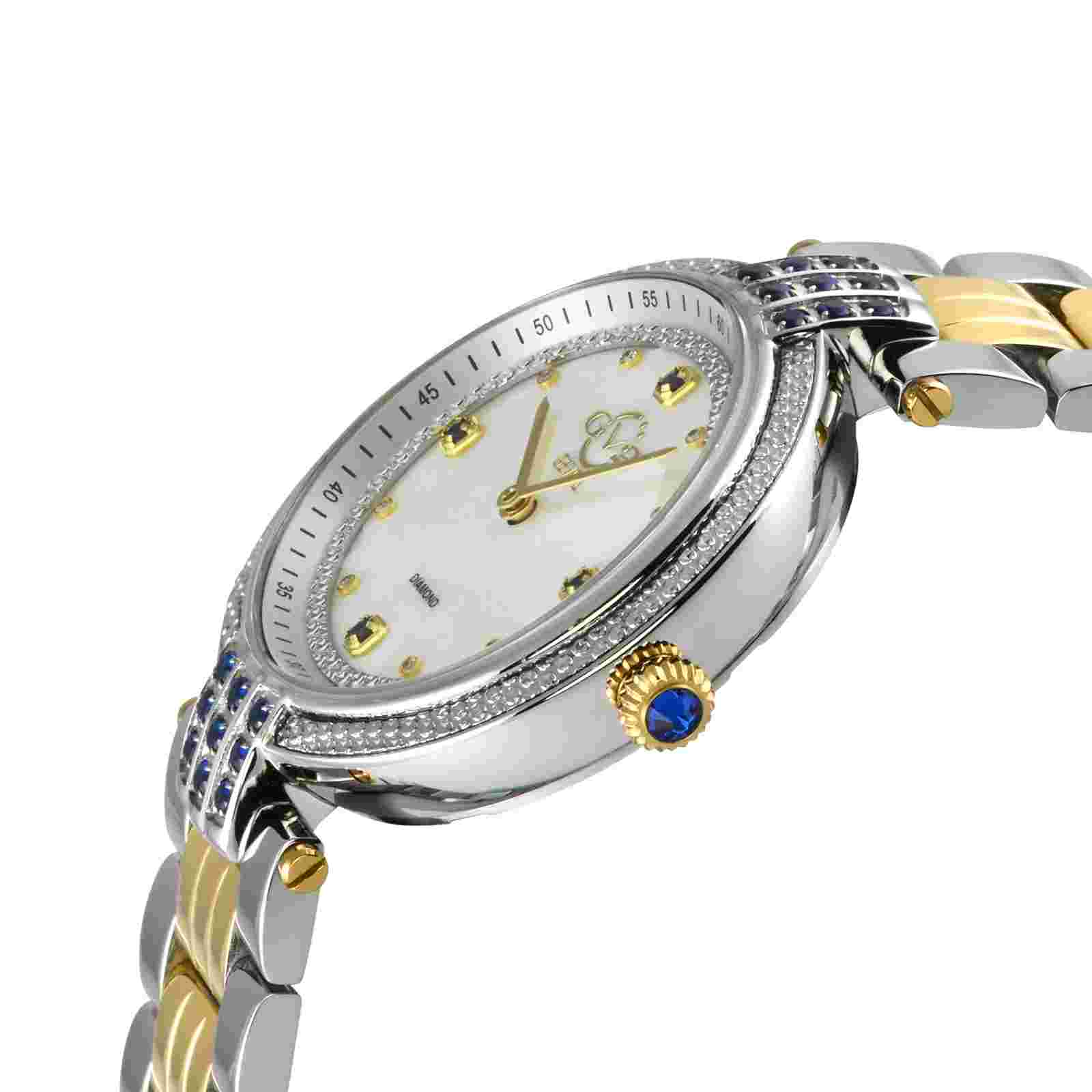 GV2 by Gevril Women's 12809B Matera Gemstone Diamond MOP Dial Swiss Quartz Watch