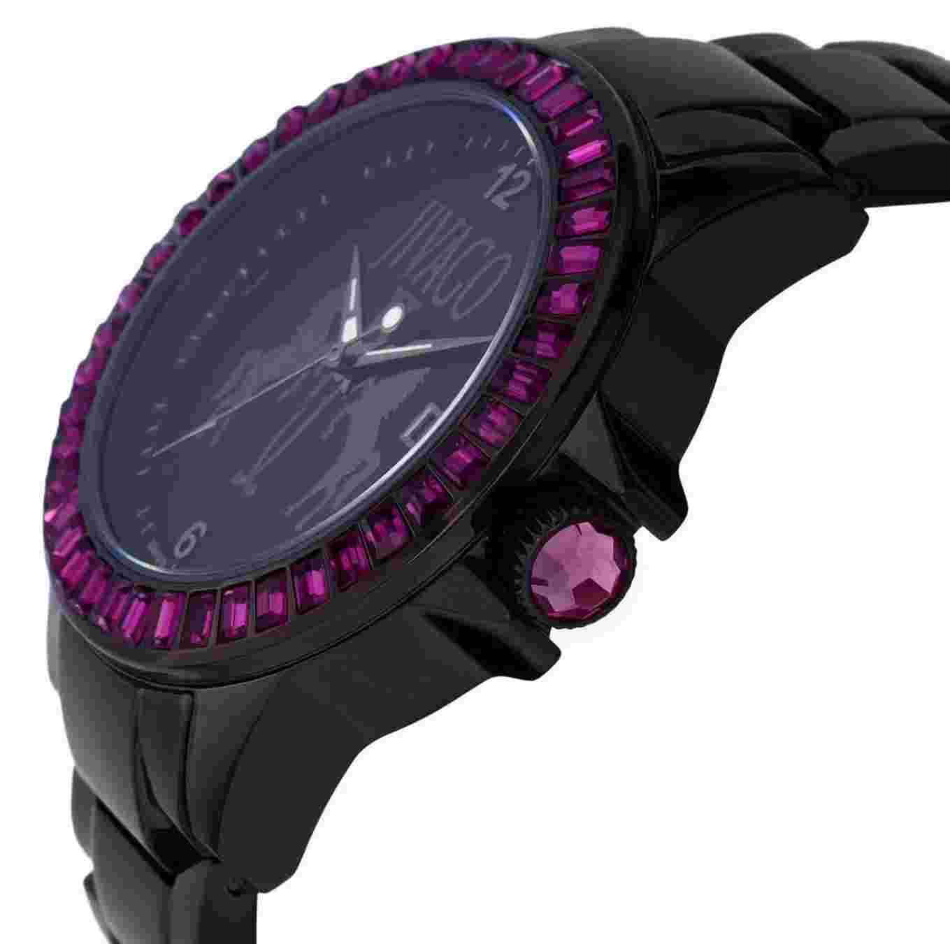 Jivago “Folie” Collection Date Women’s Watch With Purple Genuine Crystals. New