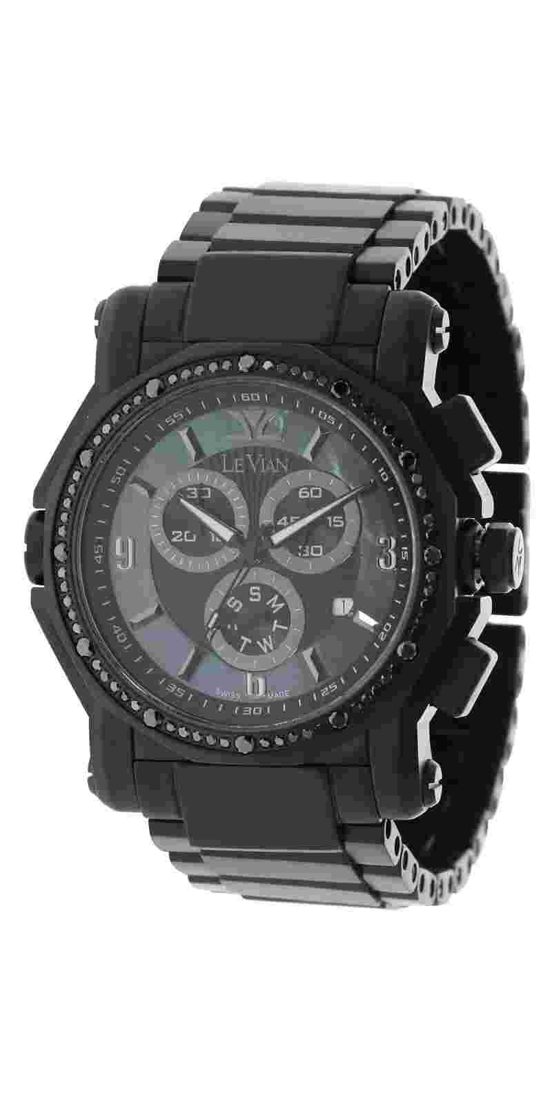 LeVian watch featuring Blackberry Diamonds in Steel Strap