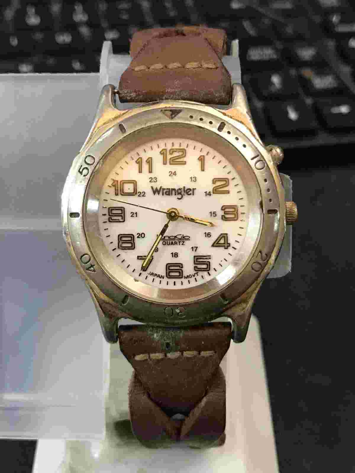 Wrangler 37mm White Dial Silver Tone Quartz Men's Watch, Run (Lot2379)