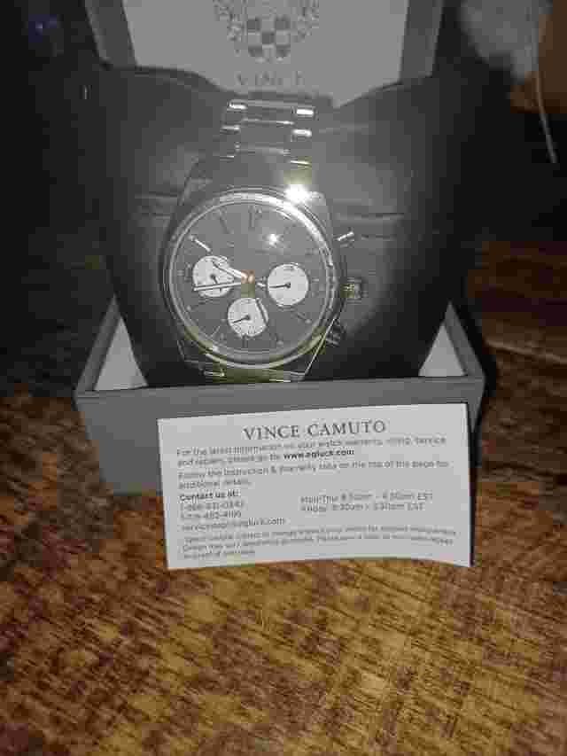 Men's Vince Camuto Watch The Cadet 44mm Gold Tone VC1109BKGP Scratches Stainless