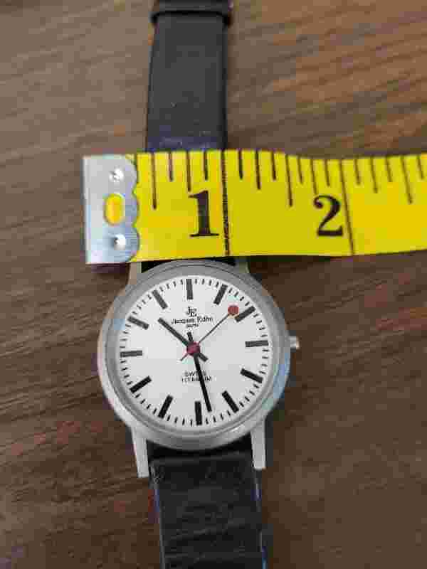 Jacques Edho Swiss Titanium Watch. Paris. Black leather band. Vintage.