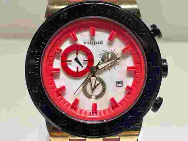 RETRO BIG 46mm SPORT PINK CHRONOGRAPH LADIES MEN'S QUARTZ WATCH"VOGUE"150071.R