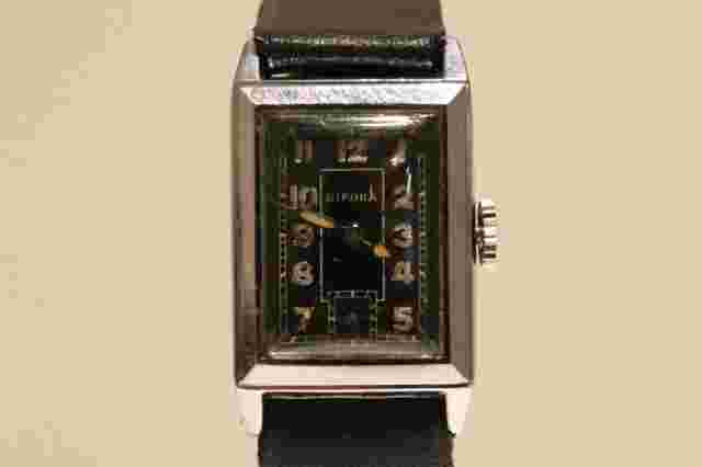 ART DECO RARE WW2 GERMANY MILITARY RECTANGULAR MEN'S WATCH "BIFORA" 15J /D.R.G.M