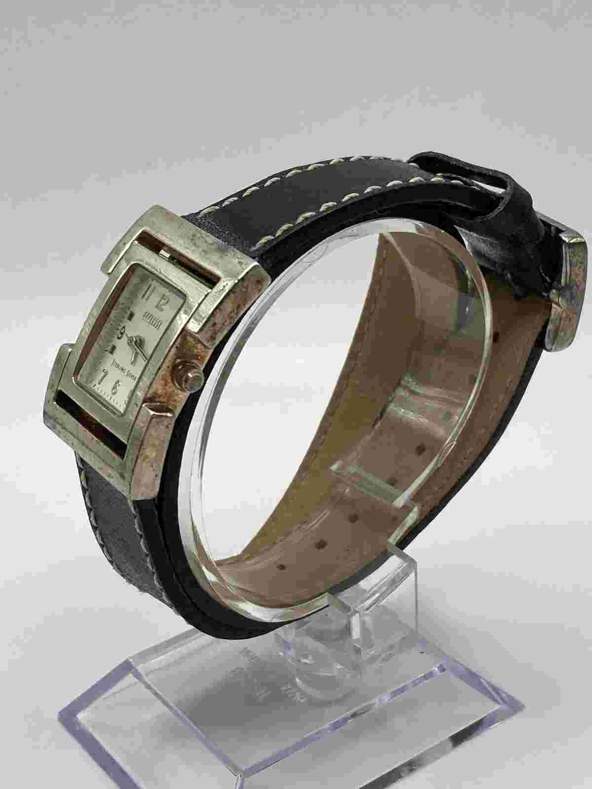 Ecclissi Ladies Sterling Silver Black Double Wrap Strap Band Watch New Batt