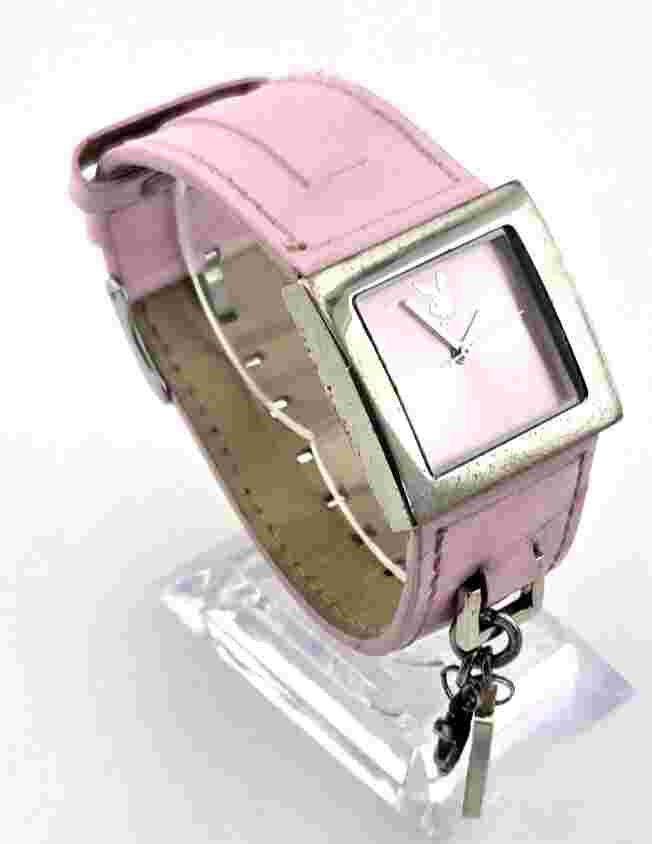 Vintage Playboy Pink Watch with Charms Rabbit Bunny Head