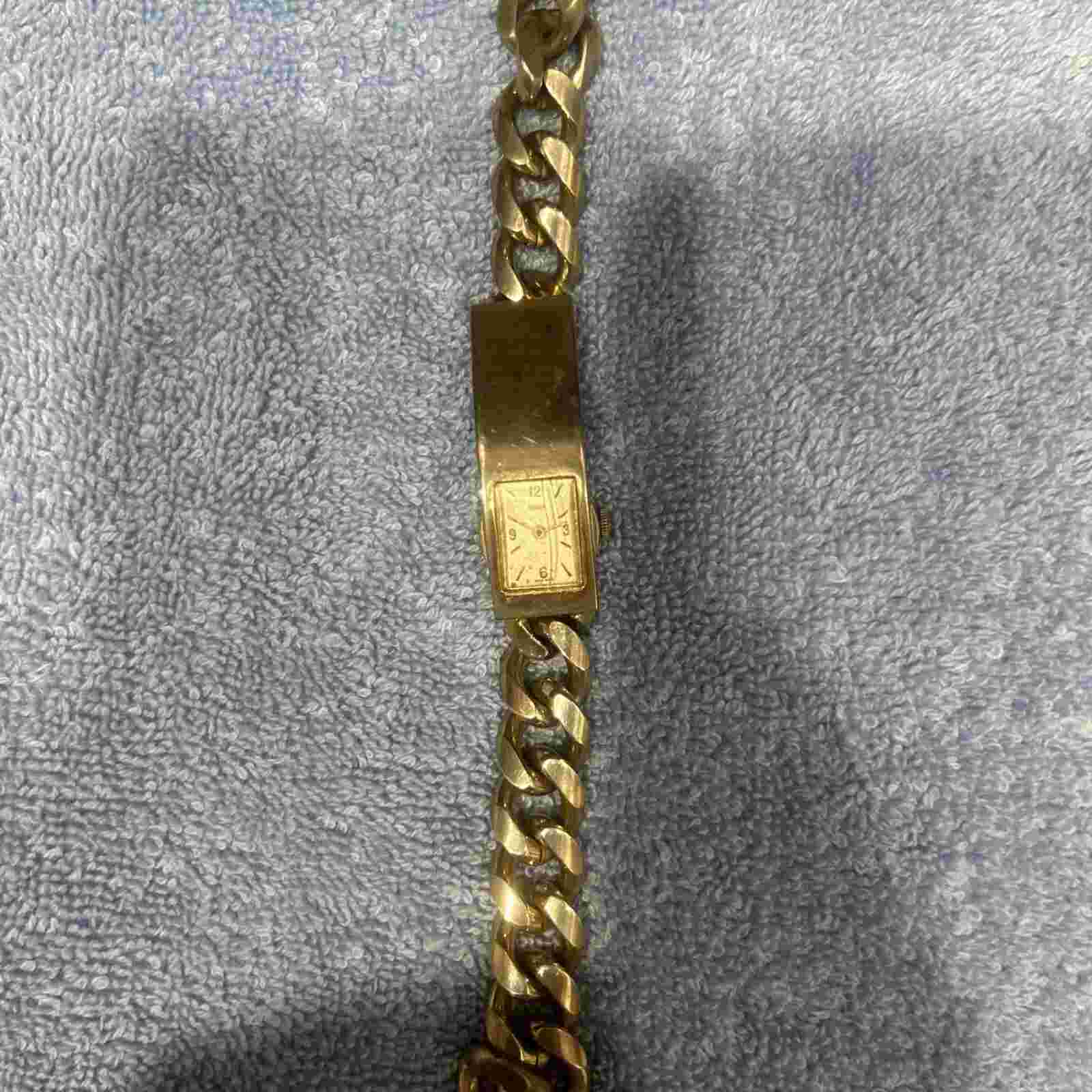 Vintage Swank Watch Silver Tone Chain Band