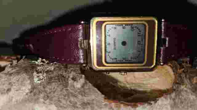 Vintage Marcel, 963 burgundy, leather LCD retro watch WORKING