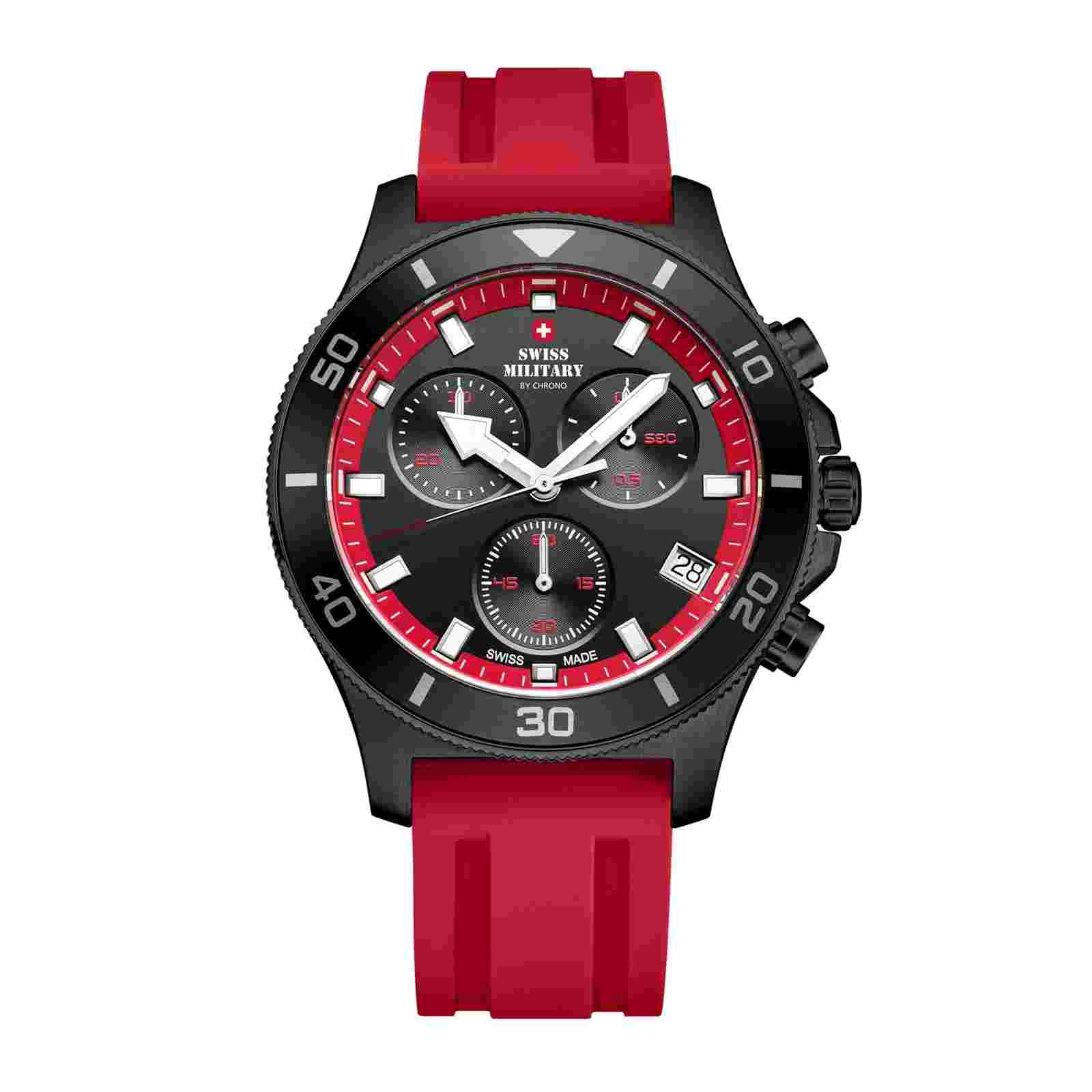 SWISS MILITARY SM34067.15 Swiss Sports Chronograph Red Rubber Men's Watch