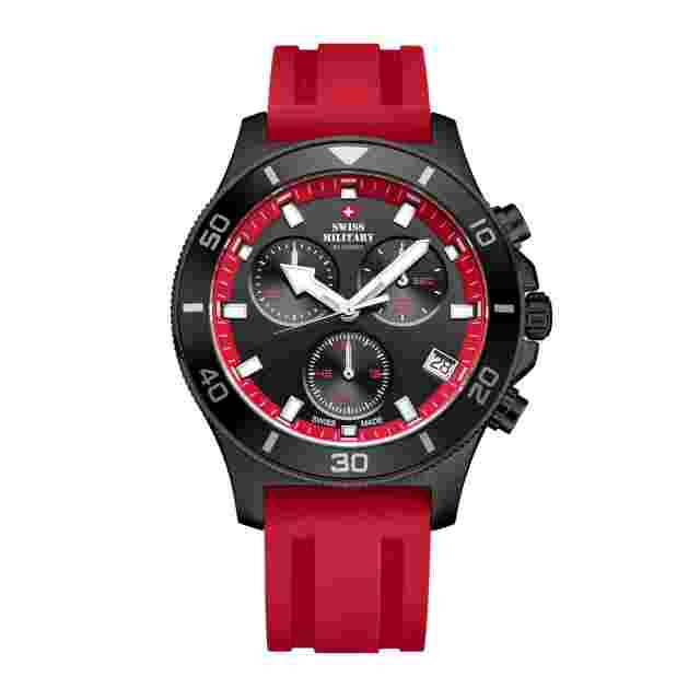 SWISS MILITARY SM34067.15 Swiss Sports Chronograph Red Rubber Men's Watch