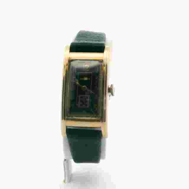 Longines 14K Yellow Gold Cal.9L Manual Wind Carved Tank Watch