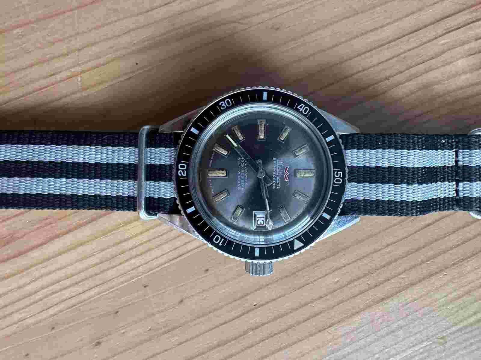 vintage blancpain bathyscape Waltham diver watch totally original