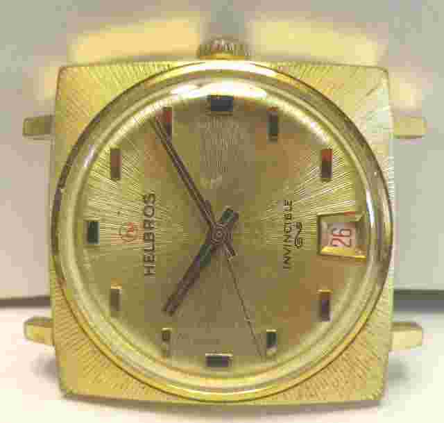 Watch HELBROS INVINCIBLE Stainless Steel 17 Stones Square Case West Germany Made