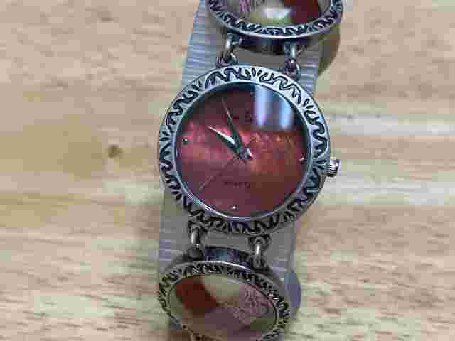 Gem Essence Lady Natural Rock Stone Mosaic Band Analog Quartz Watch~New Battery