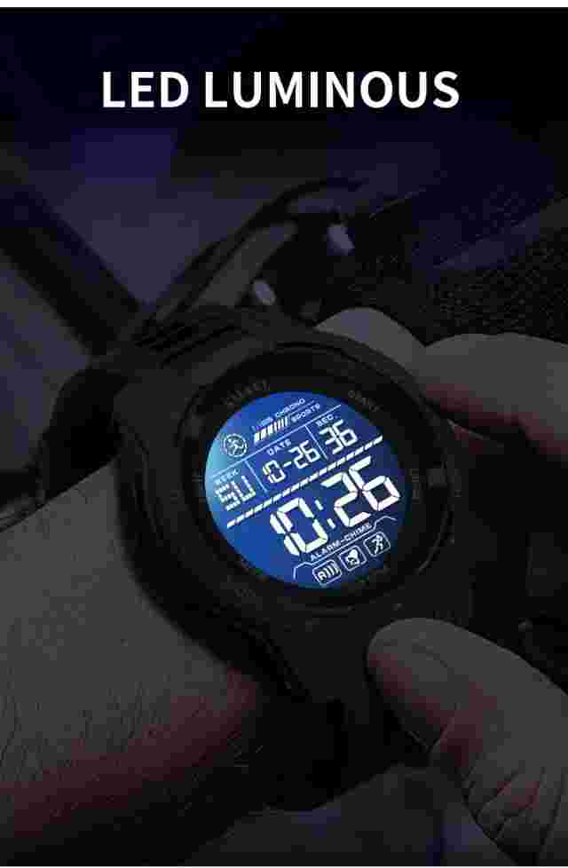 SMAEL Men Digital Watch Outdoor Stopwatch Boys Sport Wristwatch LED Light Watch
