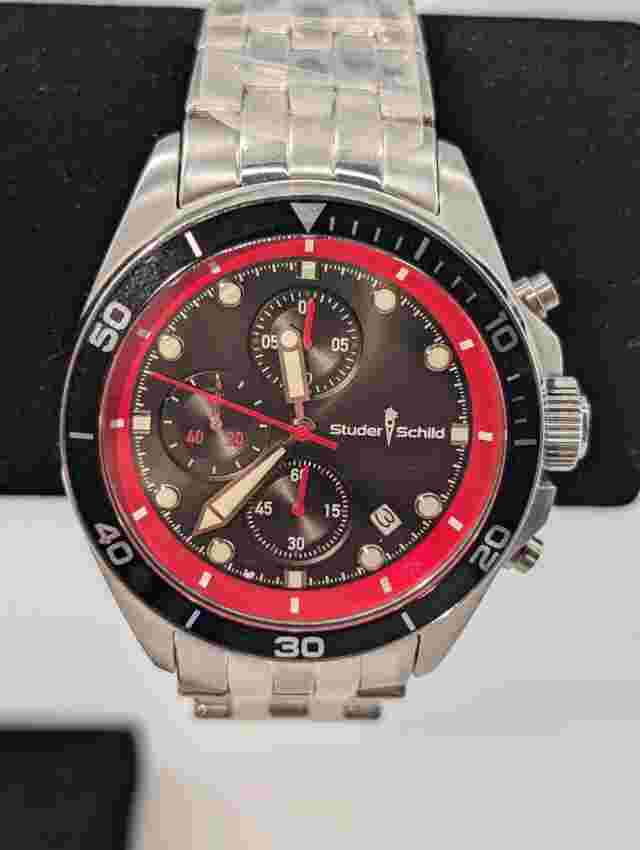 Studer Schild Morse Men's chornograph sport watch, stainless steel bracelet