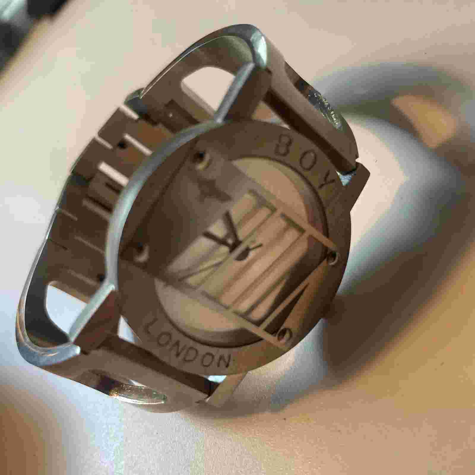 Watch BOY LONDON BOY-16-W Silver Stainless Steel 1980s  Japan Made Needs Battery