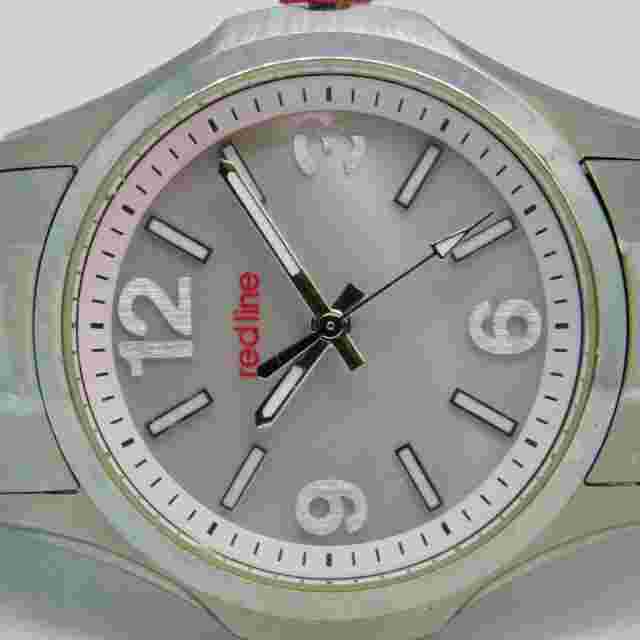 red line Mineral Crystal Quartz Analog Women's Watch Sz. 5 3/4" New Battery