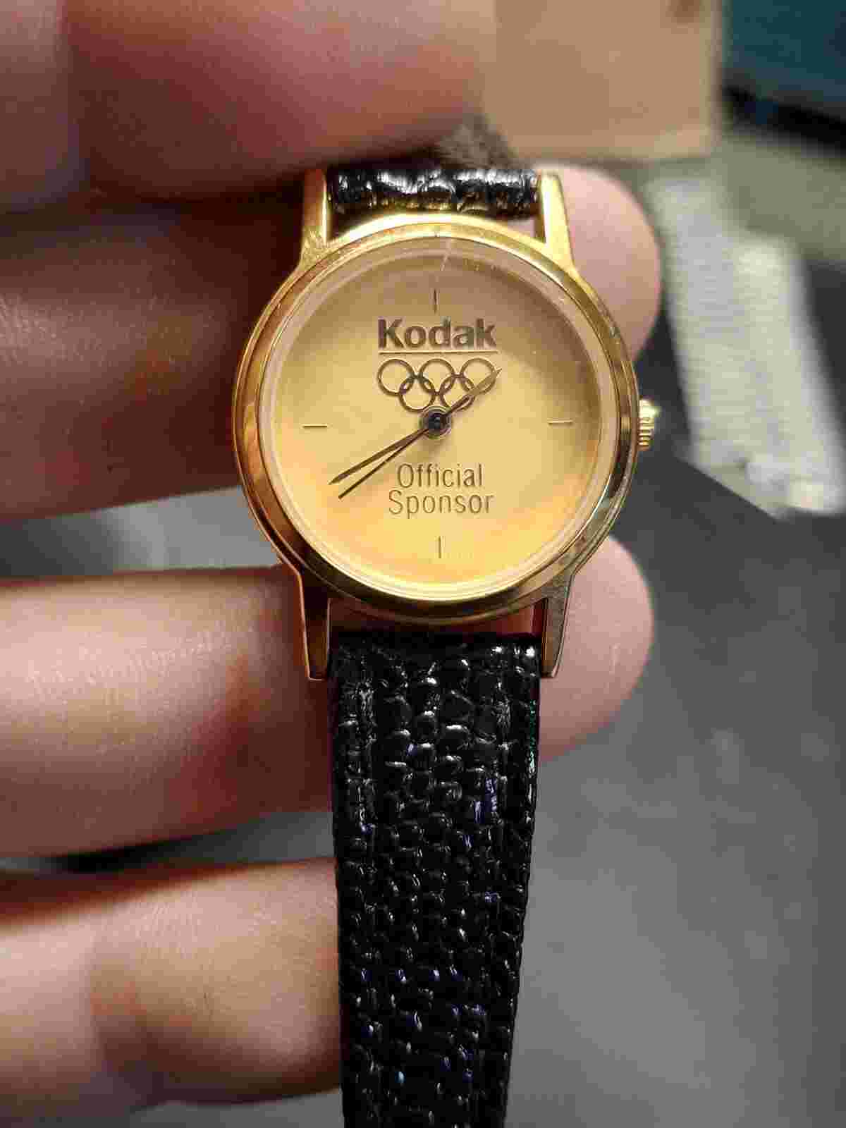 Kodak Olympics Sponsor Ladies Gold Tone Quartz Watch