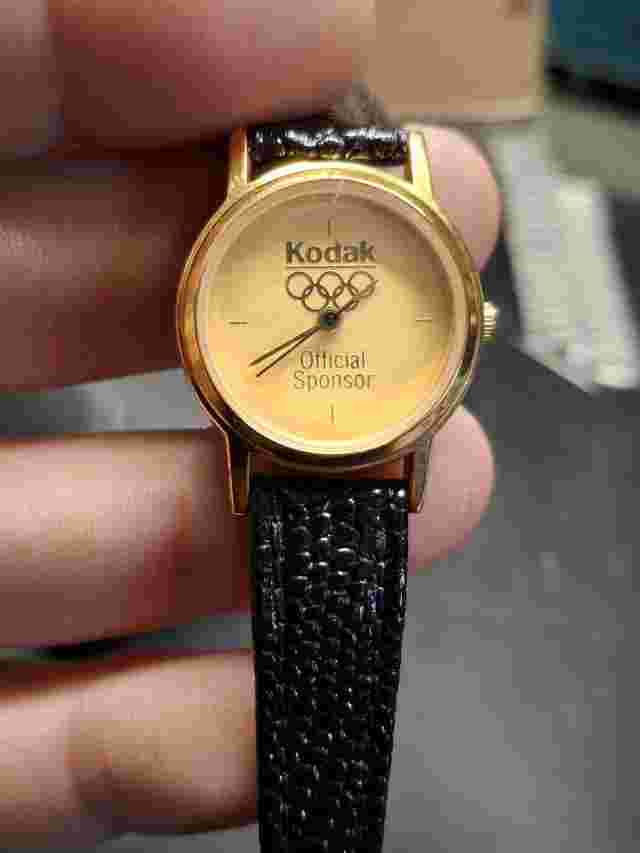 Kodak Olympics Sponsor Ladies Gold Tone Quartz Watch