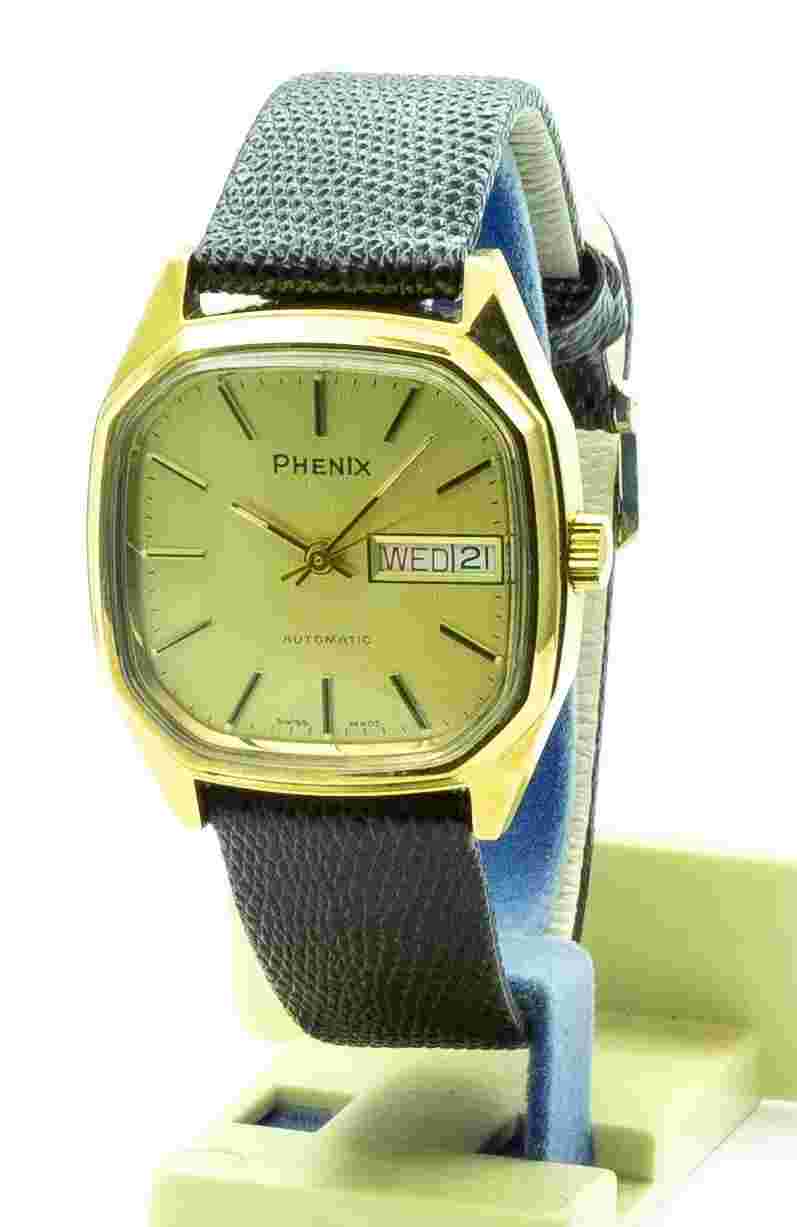 VINTAGE PHENIX AUTOMATIC ANALOGUE SWISS WATCH P2713A 1970s OLD STOCK