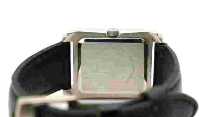 Structure Square Dial Black Leather Women's Watch NEEDS Battery