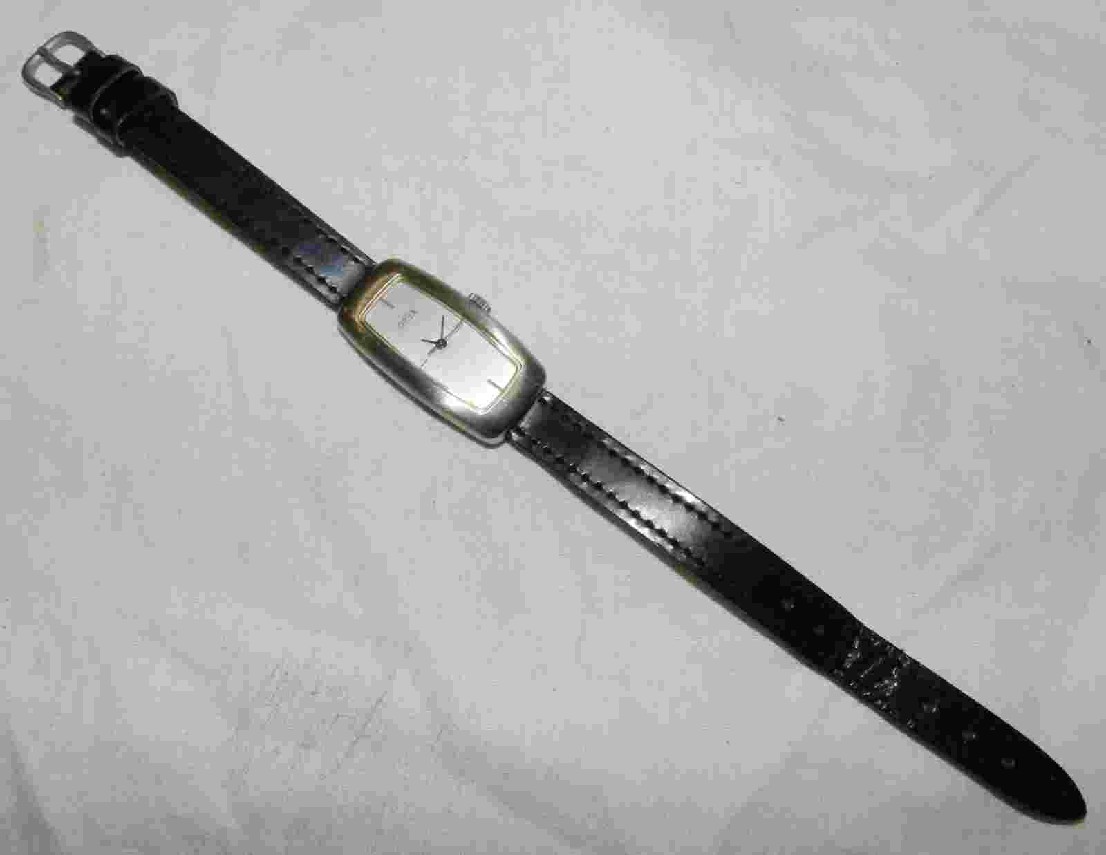 Women's Opex quartz Watch with Black Leather band - Needs battery