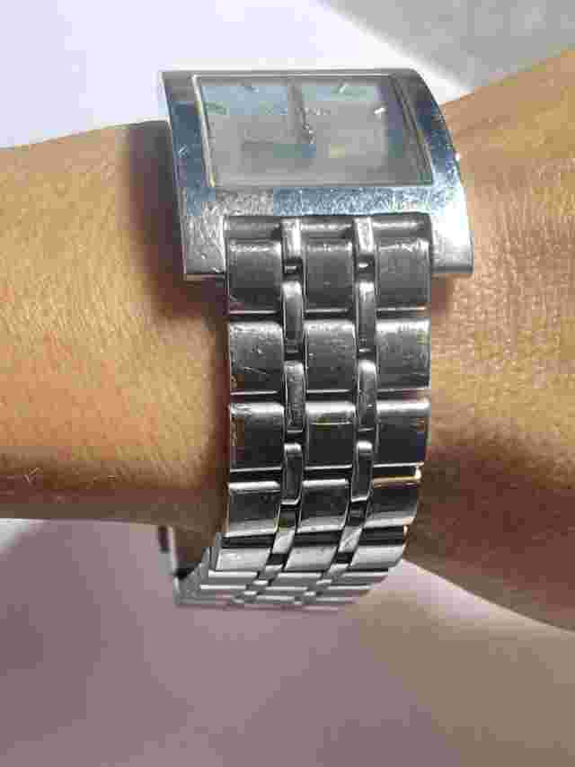 Amadeus AM00254 EK Silver Tone Bracelet Watch Men's Date Square Face